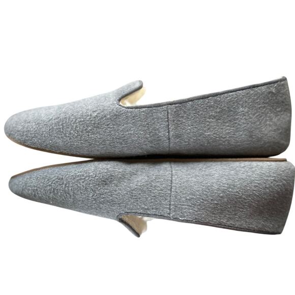 Talbots Grey Embroidered Winter Penguin Faux Fur Lined Loafer Slipper - Picture 3 of 8